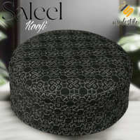 Topi Kufi Geometris Sederhana Saleel Signature untuk Pria, Topi Sholat Islami Modern, Ringan, Buatan Tangan, Bahan Polyester Berkualitas Tinggi