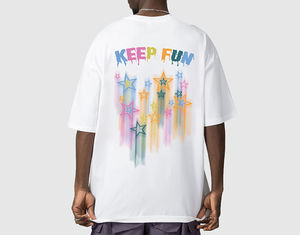 OEM Premium <b>Men's</b> Oversized T-<b>Shirt</b> Heavyweight 100% Cotton Custom Logo & Design 3D Pattern <b>Collarless</b> Summer - Product Image 5