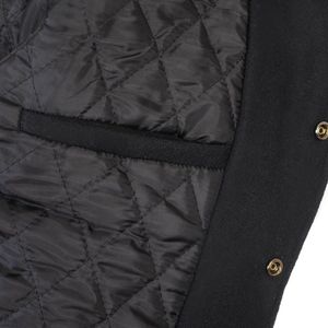 University Letterman Varsity Jacket Vestes en laine noire Manches en cuir véritable Blouson bombardier blanc CollegeBaseballjacket pour hommes - Product Image 4