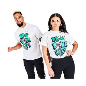 ADIDAS NYC City SS เสื้อยืดบุรุษเสื้อใช้งานและเสื้อยืดสี: ขาว/สีฟ้า100% แท้ - Product Image 3