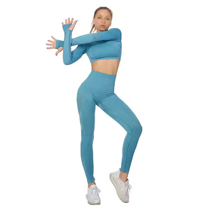 Ensemble de costumes de yoga sans couture de qualité supérieure ensemble de yoga pour femmes meilleur ensemble de yoga pour femmes vêtements en gros - Product Image 1