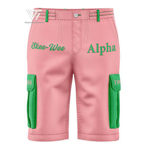 Alpha grec | Kapa | Vêtements de sororité Alpha AKA prêts à expédier shorts cargo longs brodés - Product Image 1