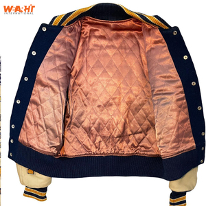Nueva chaqueta de cuero genuino de nueva moda personalizada, chaqueta con letras, chaqueta roja Varsity negra Varsity, chaquetas de alta calidad para hombres Varsity - Product Image 4