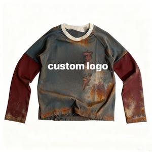 Chemise pour homme en tissu French Terry, coupe ample et évasée, manches longues, logo personnalisé imprimé à l'écran. - Product Image 4