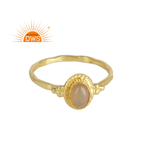 Hot Selling Sterling <b>Silver</b> 18K Gold <b>Plated</b> Natural Ethiopian Opal Gemstone Stackable Ring Jewelry for Women Gift for Her - Product Image 1
