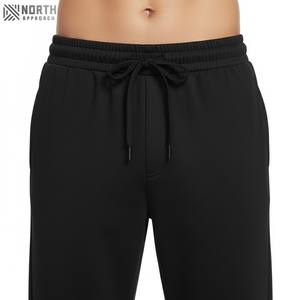 Pantalones gruesos de hip hop, pantalones personalizados, pantalones de chándal de pierna ancha en blanco, pantalones de chándal rectos de doble cintura de algodón, pantalones de chándal Acampanados para hombres - Product Image 5