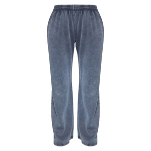 Nouvelle arrivée vente en gros personnalisé Vintage délavé Flair Jogger épais polyester/coton toile plat Logo personnalisé pantalons de survêtement pour femmes - Product Image 2