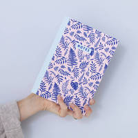 LABON Impression client Couverture rigide A5 Feuillage Journal 100 pages Carnet à motifs feuillus colorés