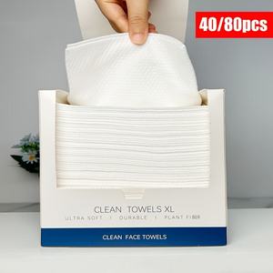 50pcs Disposable Cotton Face Towel <b>Box</b> Thickened 10.24*11.81 Inch 85 GSM Square Cleansing Towel for Makeup <b>Remover</b> - Product Image 3