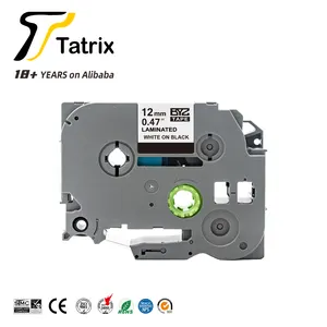 Tatrix TZ335 TZe335 TZ-335 TZe-335 12毫米白色黑色兼容层压标签带盒，适用于兄弟P触摸PT-310