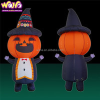 Citrouille géante gonflable d'halloween de haute qualité avec lumière led/décoration de ballon gonflable d'halloween