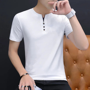 Custom Logo Men's Streetwear T-<b>Shirt</b> O-Neck <b>100</b>% Cotton and <b>Polyester</b> Blend Customizable T-<b>Shirt</b> - Product Image 3