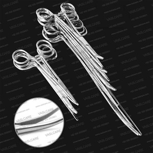Pince hémostatique en acier inoxydable |   Outil chirurgical manuel droit et courbé certifié CE 16-20 cm par Vaslcare - Product Image 6