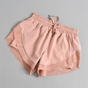 Kadın spor salonu için atletik çalışır şort toptan koşu şort 2 in 1 çift katmanlı şort naylon kadın atletik giyim - Product Image 3