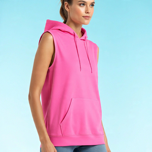 <b>Gym</b> Fitness Sublimation Sleeveless Hoodie <b>Gym</b> Running Sleeveless Printed Tops Custom Sublimation Sleeveless Hoodie <b>Ladies</b> - Product Image 5