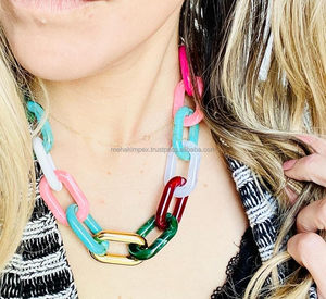 Venta al por mayor de cuentas de collar de resina transparente Natural bohemio amor estilo náutico gargantilla Collar Boho Torques regalo de recuerdo joyería - Product Image 4