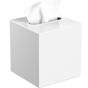 Bathroom Shiny Silver Finishing Metal Square Napkin Box for Restaurant Industry, Designer Metal Tissue Holder Supplier for Hotel - Product Image 2