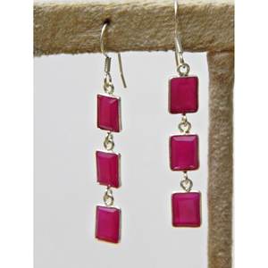 Pendientes de rubí de Plata de Ley 925 hechos a mano para niñas y mujeres, pendientes de bisel de oro rosa, una idea de regalo elegante - Product Image 1