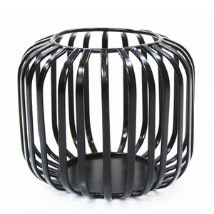 Soporte votivo de alambre de Metal negro moderno soporte de Pilar negro recubierto de polvo para decoración del hogar fiestas bodas y eventos - Product Image 3