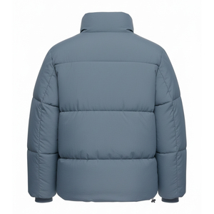 Veste matelassée vintage personnalisée en polyester 2025 pour homme, imperméable, manteau d'hiver, vente en gros, col roulé, rembourrage, logo sur le devant - Product Image 2