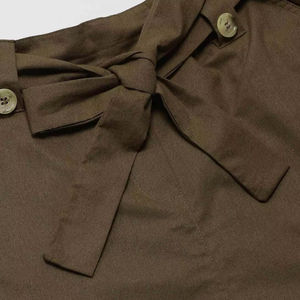 Pantalon pour femme en coton/polyester avec logo personnalisé écologique, respirant, plat, fitness, décontracté, taille haute, coupe droite et ample, été - Product Image 4