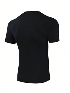 <b>Men's</b> Quick Dry Compression Casual Short Sleeve High Quality <b>Shirt</b> Easy Wash Wear Custom Logo Breathable Adjustable <b>Collarless</b> - Product Image 2