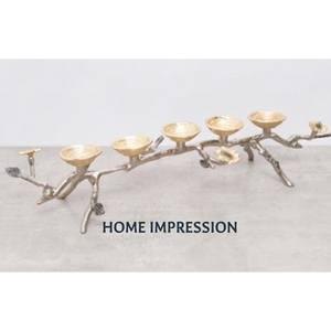 Hammered Silver Base Branches Designer Table Ware Decorating Candlestick Deluxe Quality <b>Large</b> Size Clear Glass <b>Candle</b> Holder - Product Image 4