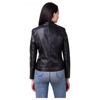 Veste en cuir véritable 100 % pour femme, haute qualité, doublure en coton respirant, couleurs personnalisées, broderie décorative, vente chaude en gros