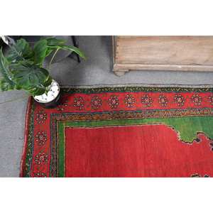 Tapis en laine Patchwork vert rouge traditionnel 3.5 X 5.7ft tapis turc tapis de salon support en Latex pour décorations de couloir 9x12 - Product Image 5