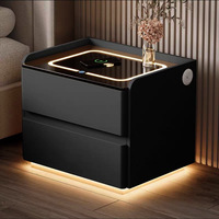 Table de chevet multifonctionnelle avec chargeur sans fil et serrure à code, vente chaude 2026, pour chambre à coucher