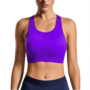 Soutien-gorge de sport yoga ROLEIN pour femme, gris, col en V, maintien élevé, anti-plis, respirant, en Spandex/Nylon, avec bretelles réglables, 220g - Product Image 2