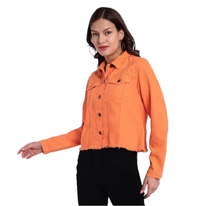 Chaquetas vaqueras ajustadas de talla grande lavadas y cómodas para mujer Chaquetas vaqueras sólidas lavadas de temporada de invierno de calidad superior - Product Image 6