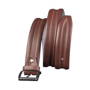 Ceinture en cuir véritable pour homme, faite à la main, noire, de haute qualité, avec bordure en cuir gaufré, modèle 2026, élégante, vente en gros, ceinture habillée pour homme, logo personnalisé - Product Image 4