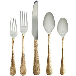 Ensemble de couverts contemporains 5 pièces placage de cuivre en acier inoxydable poli miroir pour café couverts de mariage avec cuillères - Product Image 4