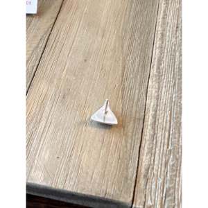 Zuni Handmade Turquoise & Sterling <b>Silver</b> Triangle Stud <b>Earrings</b> - Product Image 5