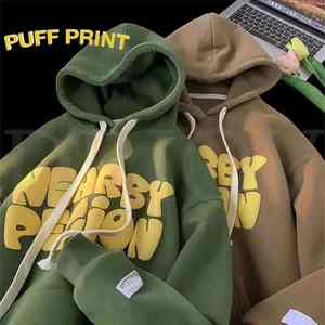 เสื้อมีฮู้ดผ้าฝ้ายอินทรีย์สำหรับผู้ชายและผู้หญิงเสื้อมี3D 100% พิมพ์ลายนูนดีไซน์สำหรับพัฟโอเวอร์ไซส์ - Product Image 6