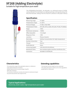 Sonde de mesure du pH XF268 avec électrode industrielle pour l'ajout d'électrolytes, pour pH-mètre, mesure précise du pH du traitement de l'eau - Product Image 4