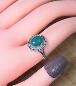 Anillo de Plata de Ley 925 Hecho a Mano, Estilo Boho, con Piedra Preciosa de Ónice Verde, Anillo de Moda para Mujer, Regalo para Ella - Product Image 5