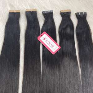 Cinta de pelo crudo vietnamita 100% al por mayor-en extensión virgen suelta onda profunda estilo de color natural-atractivo - Product Image 5