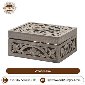 Caja de madera tallada a mano más vendida al por mayor del proveedor indio Caja de madera personalizada de calidad superior de diseño elegante para Decoración - Product Image 3