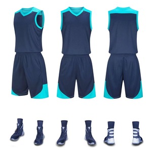 Uniformes de basket-ball noirs et rouges réversibles de sublimation professionnelle - Product Image 2