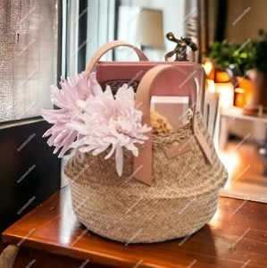 Panier de rangement écologique fait à la main boîte-cadeau de luxe pour les vacances anniversaire nouveau panier cadeau avec poignée - Product Image 1