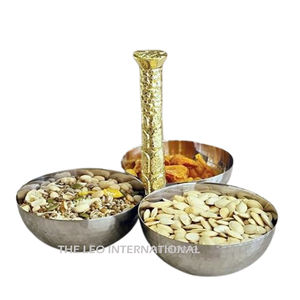 Diseño de forma de flor de lujo de Metal de aluminio de la mejor calidad chapado en oro con cuenco decorativo de técnica personalizada - Product Image 2