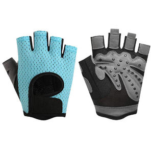 Guantes ligeros de microfibra para entrenamiento con pesas con palma de cuero acolchada, transpirables, para gimnasio, Fitness, guantes de elevación sin dedos - Product Image 1