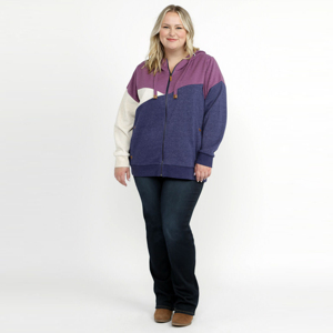 Sudadera con capucha de bloque de color para mujer-Jersey moderno y cómodo con diseño de color atrevido, perfecto para ropa informal y estilo diario - Product Image 3