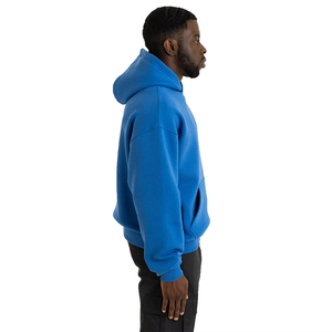 Sweat à capuche 100% coton pour hommes de haute qualité saison d'hiver matériau polaire avec logo avant à capuche technique brodé - Product Image 3