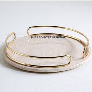 Plateau de service créatif personnalisé en acier inoxydable avec cadre métallique et miroir en verre pour café, desserts et en-cas - Product Image 5