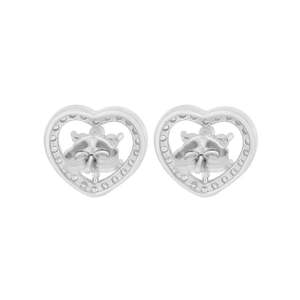 NOVAMART Fine Zarkan <b>Silver</b> & Gold Plated <b>Stud</b> Earrings with Floral Heart and Zircon Trendy Cute Alloy Design for Parties Gifts - Product Image 6