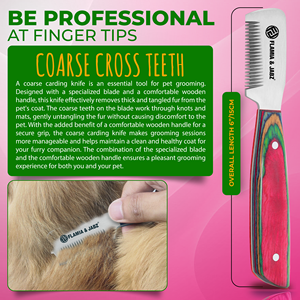 Flamia esencial Mango Verde grande madera respetuoso con el medio ambiente perro pelar Terriers peine eficaz herramienta de aseo para mascotas - Product Image 5