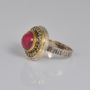 925แหวนพลอย CZ ทับทิมเงินสเตอร์ลิงสำหรับสุภาพสตรีสไตล์โบฮีเมียนครบรอบแต่งงานปาร์ตี้เครื่องประดับการตั้งค่าหนามเตย - Product Image 3